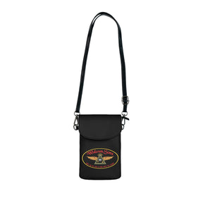 Widows Sons Cell Phone Wallet - Black Microfiber Leather With Adjustable Strap - Bricks Masons