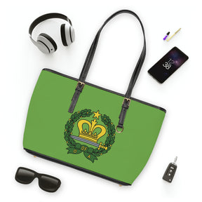 Order of the Amaranth Handbag - Green PU Leather With Ample Interior - Bricks Masons