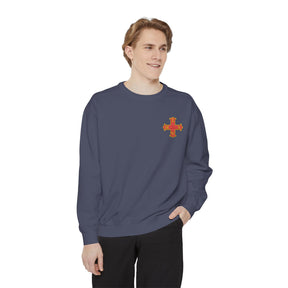 Red Cross of Constantine Sweatshirt - Embroidered Red Cross Insignia - Bricks Masons