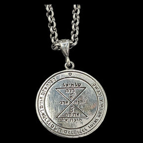 Solomon Pendant Third Pentacle consecrated to Venus Silver 3 Cm 8 Gr 44 Seals of Solomon Art 1583 - Bricks Masons