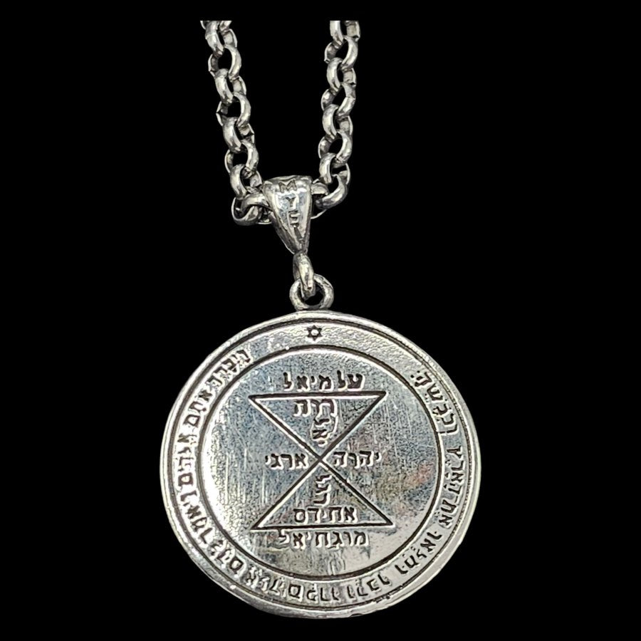 Solomon Pendant Third Pentacle consecrated to Venus Silver 3 Cm 8 Gr 44 Seals of Solomon Art 1583 - Bricks Masons