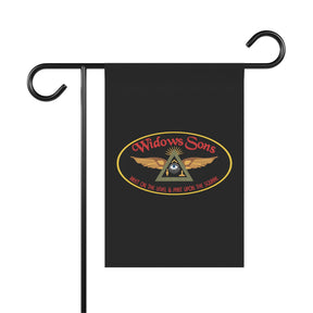 Widows Sons Yard Flag - Black Printed Poly Poplin - Bricks Masons