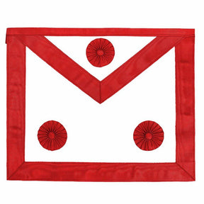 Master Mason Scottish Rite Apron - Red with Three Red Rosettes