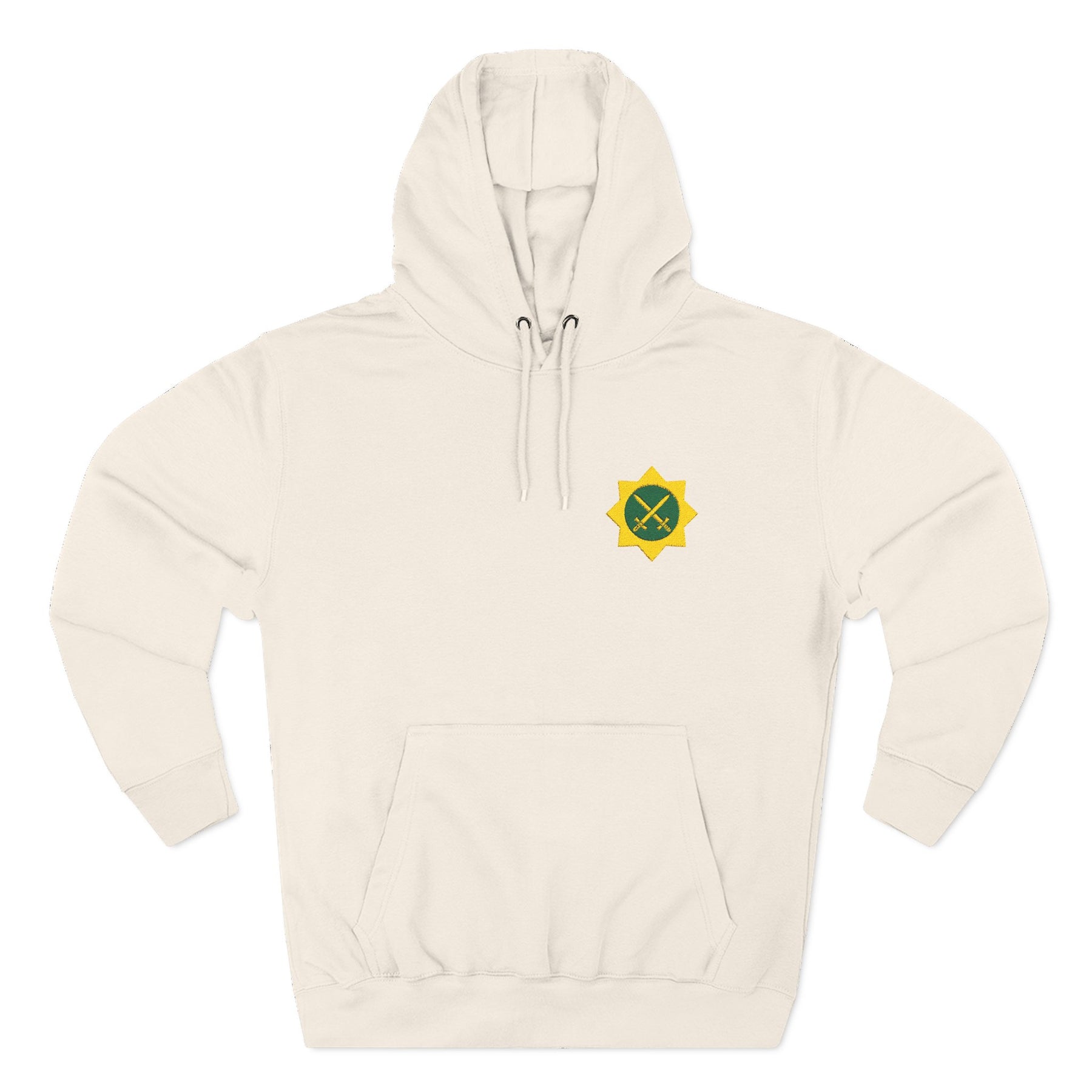 Red Cross of Babylone Hoodie - Embroidered Signature Detail - Bricks Masons