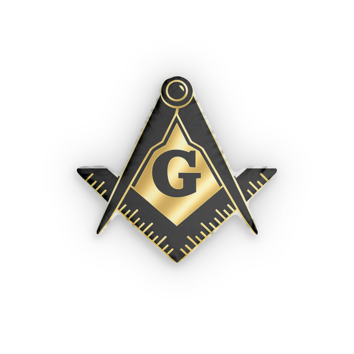 Master Mason Blue Lodge Pillow - Gold & Black Square & Compass G - Bricks Masons