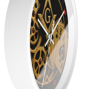Master Mason Blue Lodge Clock - S&C G with Deck of Cards & Gear - Bricks Masons