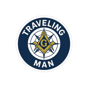 Master Mason Blue Lodge Sticker Decal - Water Resistant Vinyl Traveling Man - Bricks Masons