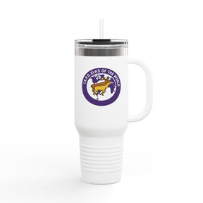 Elks of the World Ringneck Tumbler - Purple & White Stainless Steel & Insulated - Bricks Masons