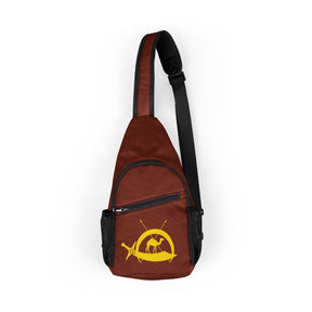 DOKO Crossbody Bag - Maroon Nylon With Multiple Pockets - Bricks Masons