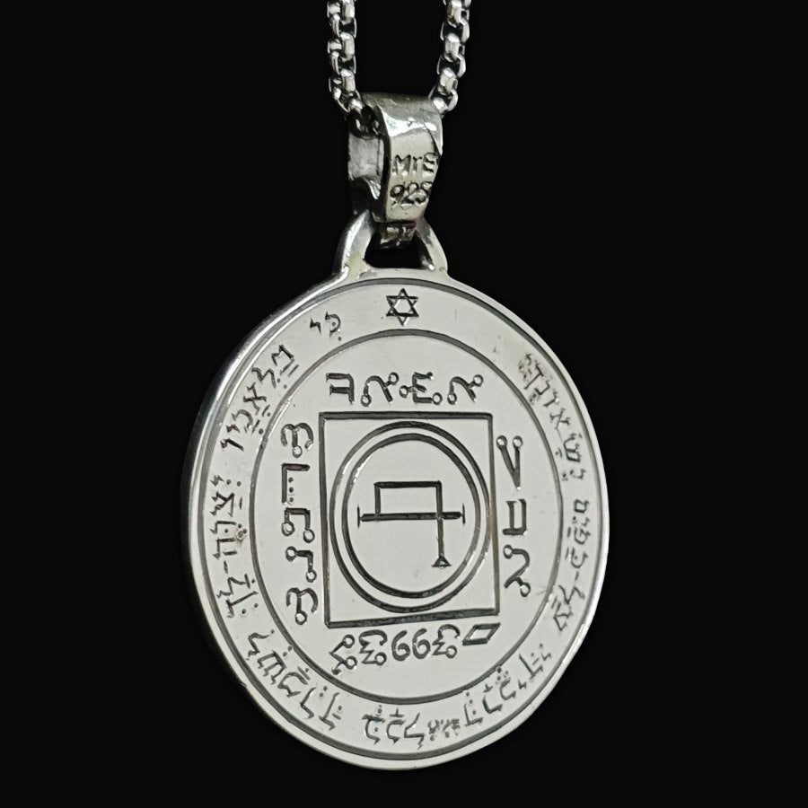 Solomon Pendant Third Pentacle consecrated to the Sun Silver 3 Cm 14 Gr Art 1732 - Bricks Masons