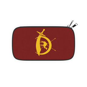 DOKO Passport Wallet - Maroon & Yellow With Shoulder & Wrist Strap - Bricks Masons