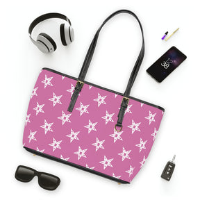 OES Handbag - Pink PU Leather With White Stars - Bricks Masons
