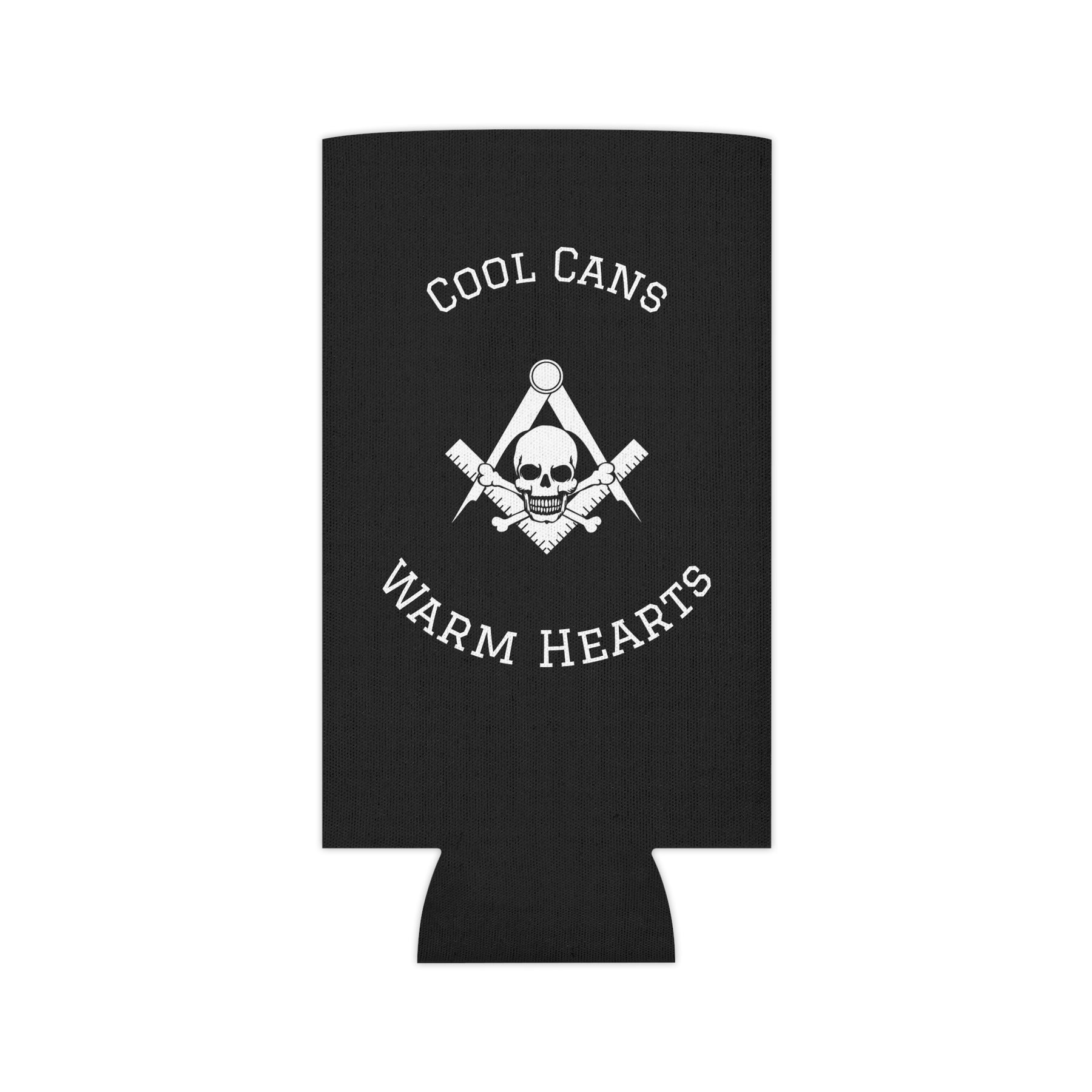 Widows Sons Can Cooler - White Skull & Bones With S&C On Black - Bricks Masons