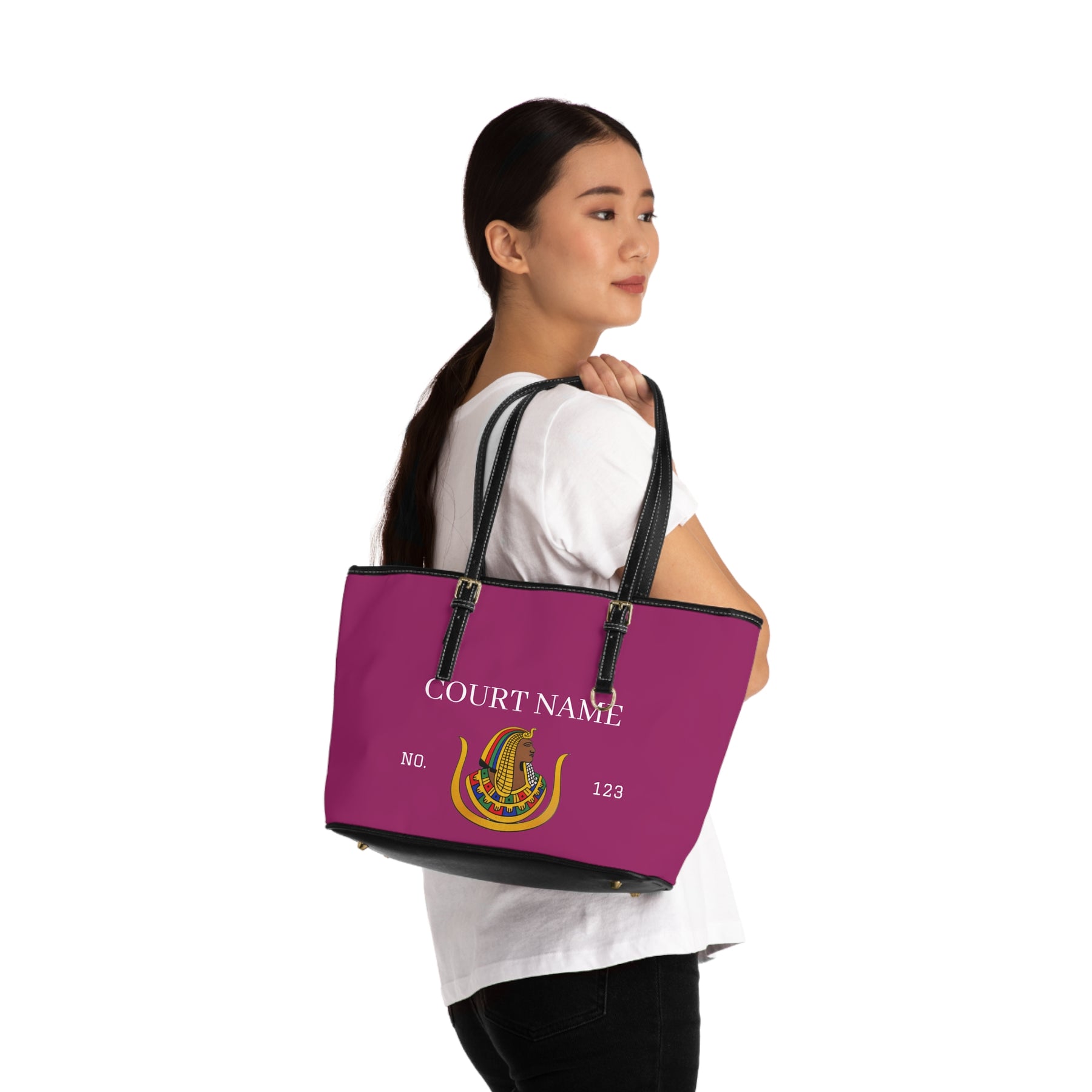 DOI Handbag - Custsomizable PU Leather Ample Interior - Bricks Masons
