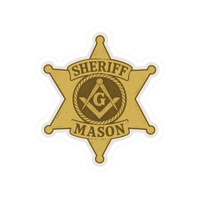 Master Mason Blue Lodge Sticker Decal - Kiss-Cut Sheriff Star - Bricks Masons