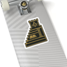 Master Mason Blue Lodge Sticker Decal - Kiss-Cut Colorful - Bricks Masons