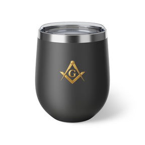Master Mason Blue Lodge Vacuum Cup - Golden Square & Compasses with G - Bricks Masons