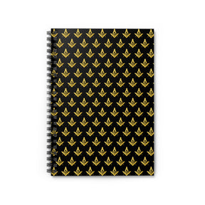 Master Mason Blue Lodge Journal - Gold Square & Compass G Spiral Notebook