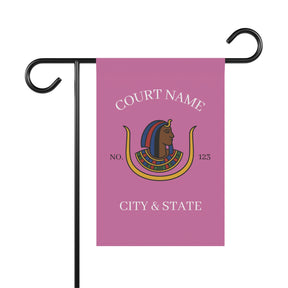 DOI Yard Flag - Pink Poly Poplin With Personalization - Bricks Masons