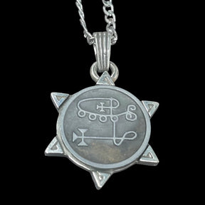 Demon Pendant 06 DUKE VALEFOR and Secret Seal of Solomon 72 Demons Lesser Key of Solomon Goetia In Silver 3 x 2.5 cm 12 Gr Art 1865 - Bricks Masons