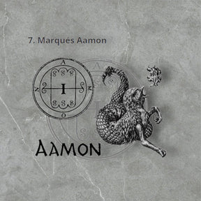 Demon Pendant 07 MARQUIS AAMON and Secret Seal of Solomon 72 Demons Lesser Key of Solomon Goetia In Silver 3 x 2.5 cm 12 Gr Art 1866 - Bricks Masons