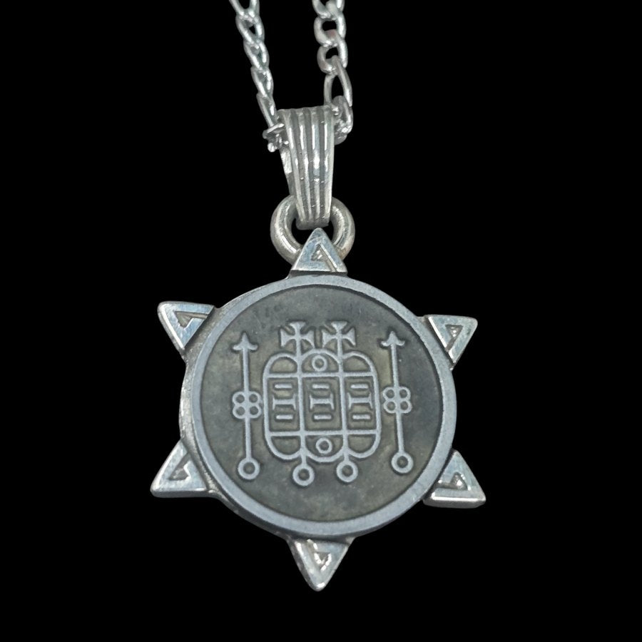 Demon Pendant 30 MARQUES FORNEUS and Secret Seal of Solomon 72 Demons Lesser Key of Solomon Goetia In Silver 3 x 2.5 cm 12 Gr Art 1889 - Bricks Masons
