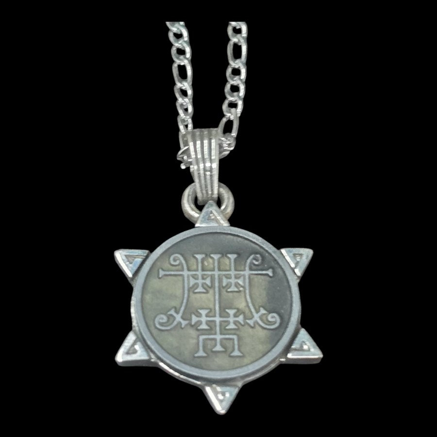 I wove Demon 31 PRESIDENT FORAS and Secret Seal of Solomon 72 Demons Lesser Key of Solomon Goetia In Silver 3 x 2.5 cm 12 Gr Art 1890 - Bricks Masons