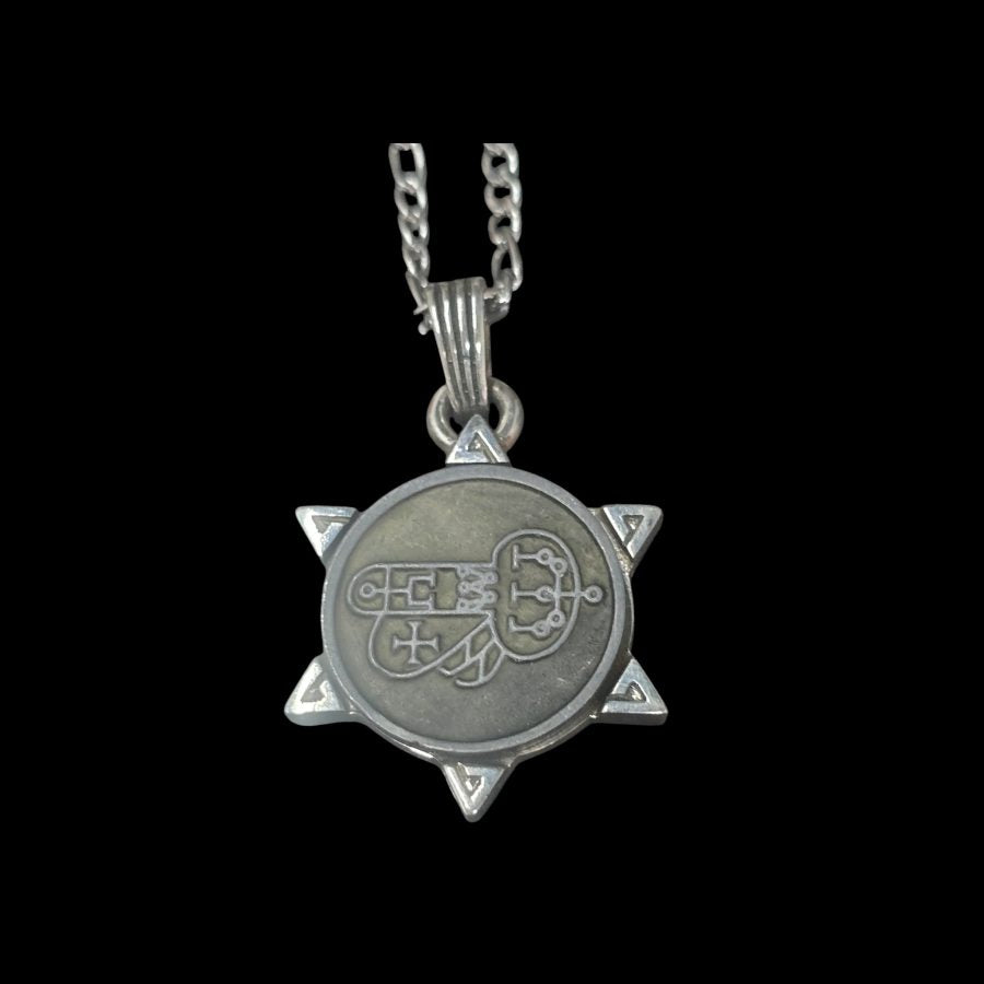 I swore Demon 44 MARQUES SHAX and Secret Seal of Solomon 72 Demons Lesser Key of Solomon Goetia In Silver 3 x 2.5 cm 12 Gr Art 1903 - Bricks Masons