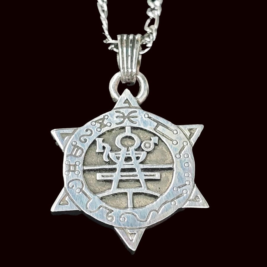 I swore Demon 48 PRESIDENT HAAGENTI and Secret Seal of Solomon 72 Demons Lesser Key of Solomon Goetia In Silver 3 x 2.5 cm 12 Gr Art 1907 - Bricks Masons