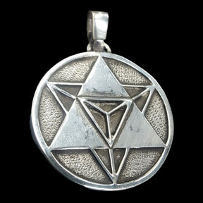 Flower of Life and Merkabah Pendant 3 cm 13 g in Silver Art 191 - Bricks Masons