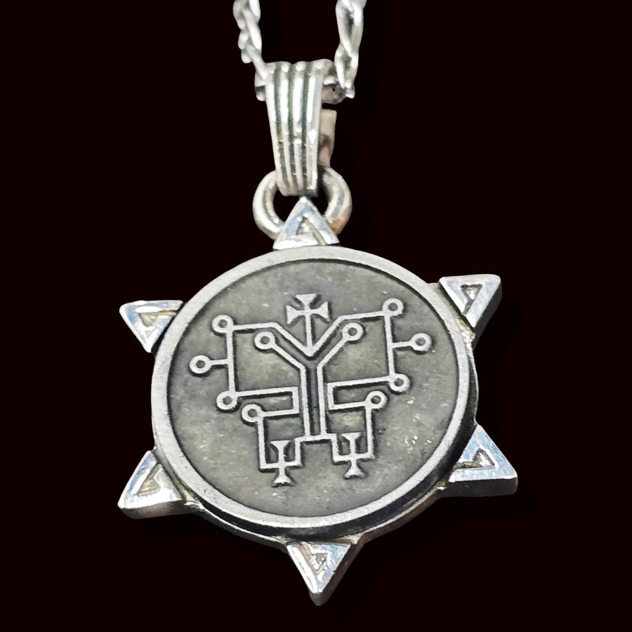 Demon Pendant 59 MARQUES ORIAS and Secret Seal of Solomon 72 Demons Lesser Key of Solomon Goetia In Silver 3 x 2.5 cm 12 Gr Art 1918 - Bricks Masons