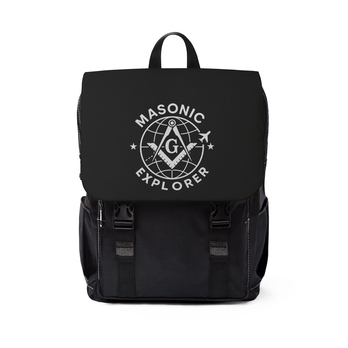 Master Mason Blue Lodge Backpack - Full Black Masonic Explorer - Bricks Masons