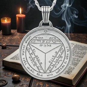 I said Sixth and Seventh Pentacle consecrated to Saturn in Silver 3 Cm 12 Gr 44 Seals of Solomon Art 1954 - Bricks Masons