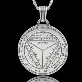 I said Sixth and Seventh Pentacle consecrated to Saturn in Silver 3 Cm 12 Gr 44 Seals of Solomon Art 1954 - Bricks Masons