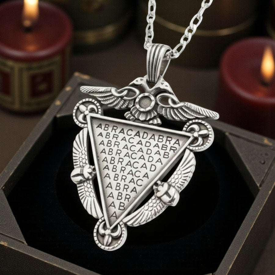 Silver Abracadabra And Isis Pendant 4.5 X 4 Cm Weighs 15 Gr Art 196 - Bricks Masons