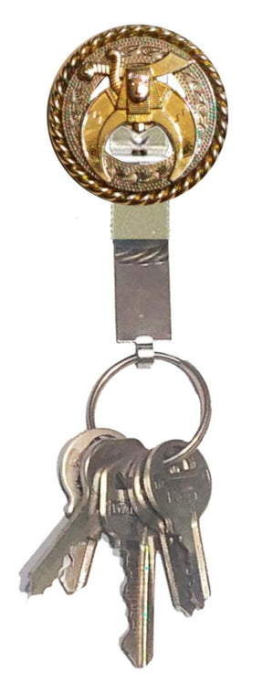 Shriners Pocket Key Holder - Gold Metal - Bricks Masons