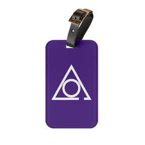 LOCOP Luggage Tag - Purple With Black Leather Strap - Bricks Masons