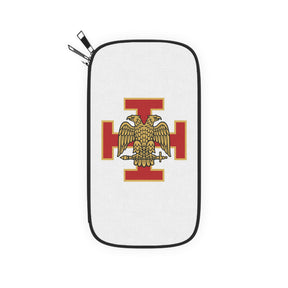 33rd Degree Scottish Rite Passport Wallet - Red Cross With Gold Eagles Wings Down - Bricks Masons