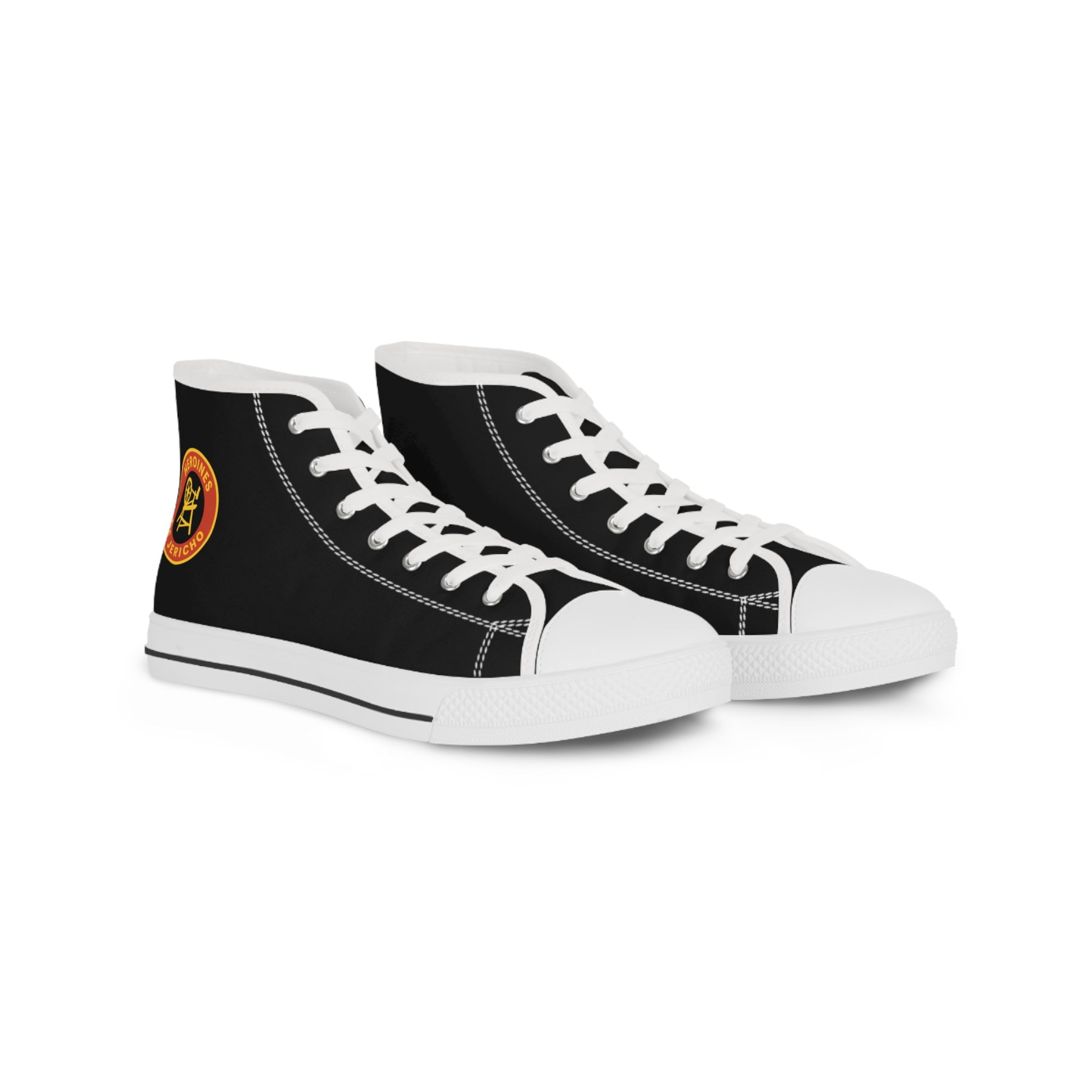 Heroines of Jericho Sneaker - High Top Black & White - Bricks Masons