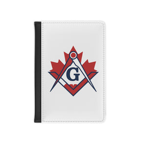 Master Mason Blue Lodge Canada Jurisdiction Passport Cover - White & Red Maple Leaf - Bricks Masons