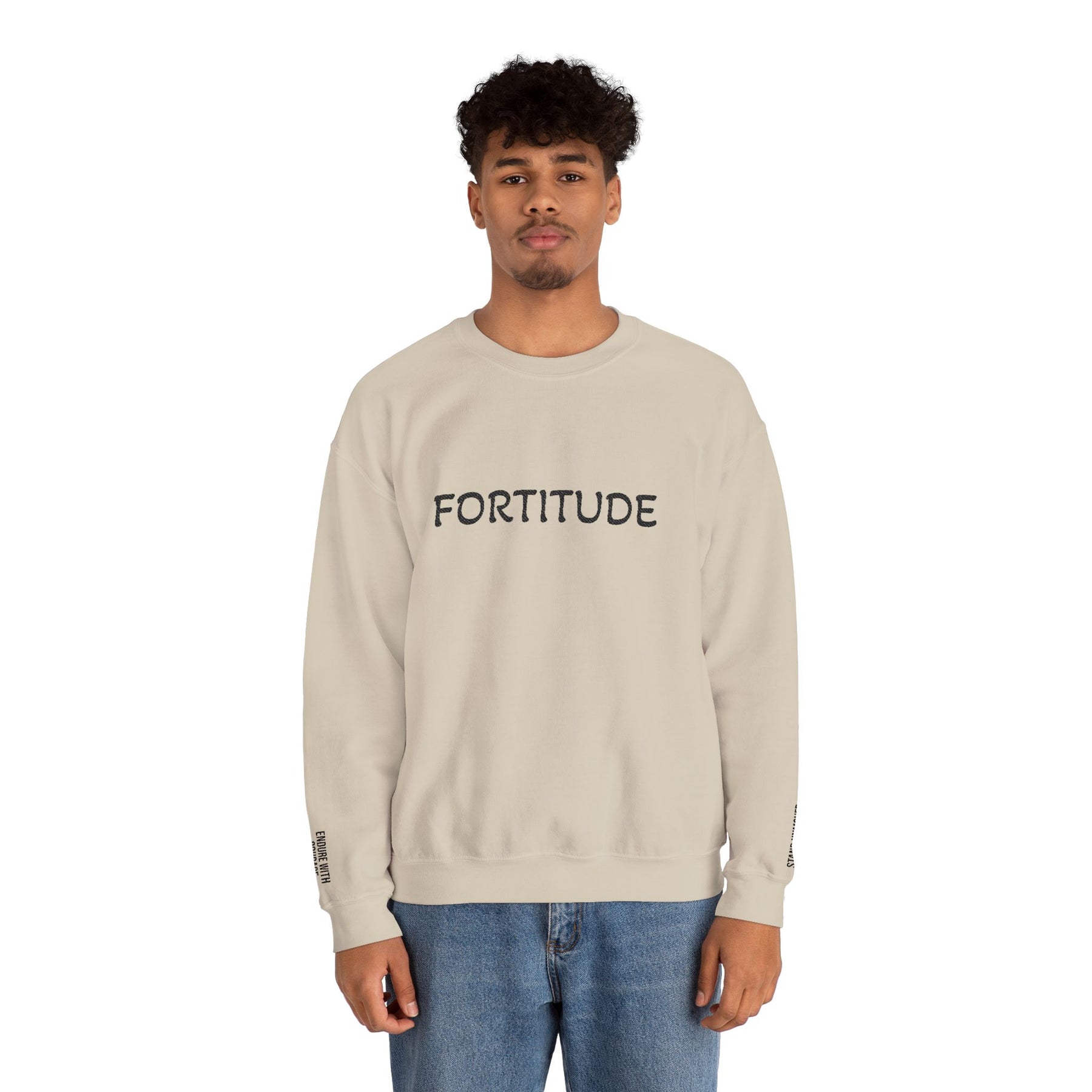 Entered Apprentice Blue Lodge Sweatshirt - Fortitude Front & Sleeves Embroidery - Bricks Masons