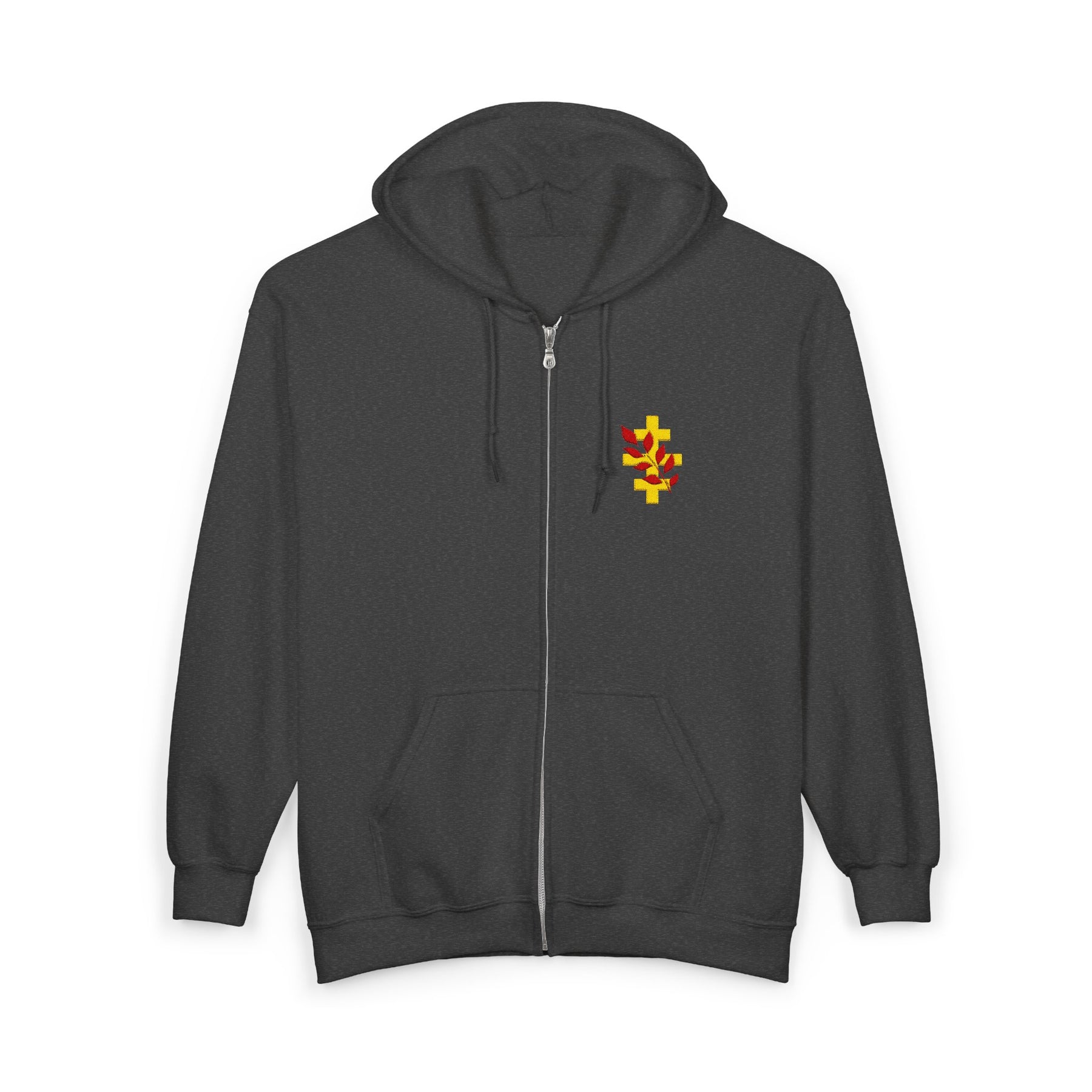 Red Branch of Eri Hoodie - Zip Up Jacket Front & Back Embroidery - Bricks Masons