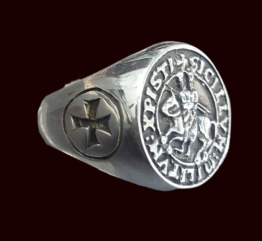 Knights Templar Ring in Silver 1.8 cm 10 g Art 281 - Bricks Masons