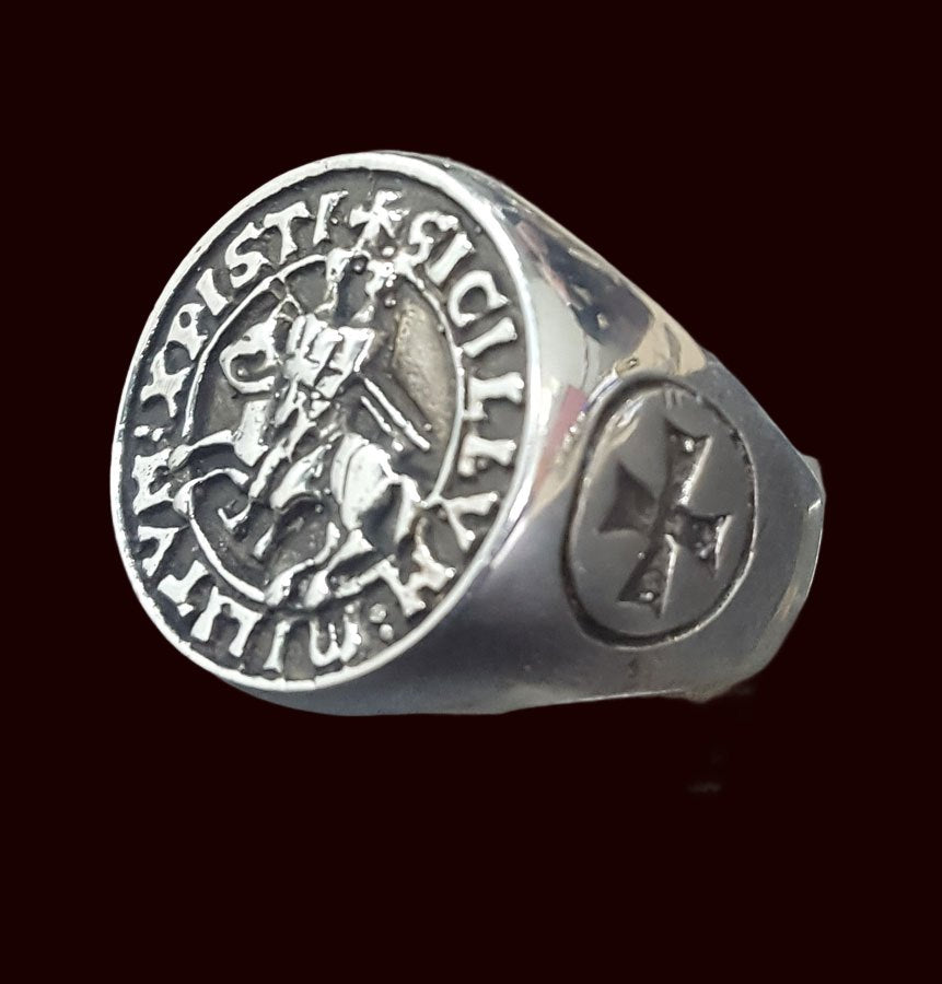 Knights Templar Ring in Silver 1.8 cm 10 g Art 281 - Bricks Masons