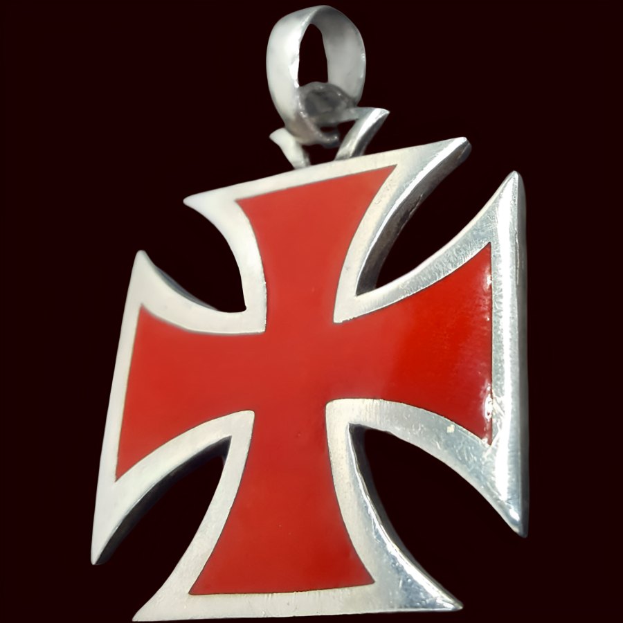 Knights Templar Cross in Silver 4.5 cm 21 g Art 293 - Bricks Masons