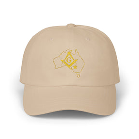 Master Mason Blue Lodge Australia Jurisdiction Baseball Cap - Australia Map Square & Compass G - Bricks Masons