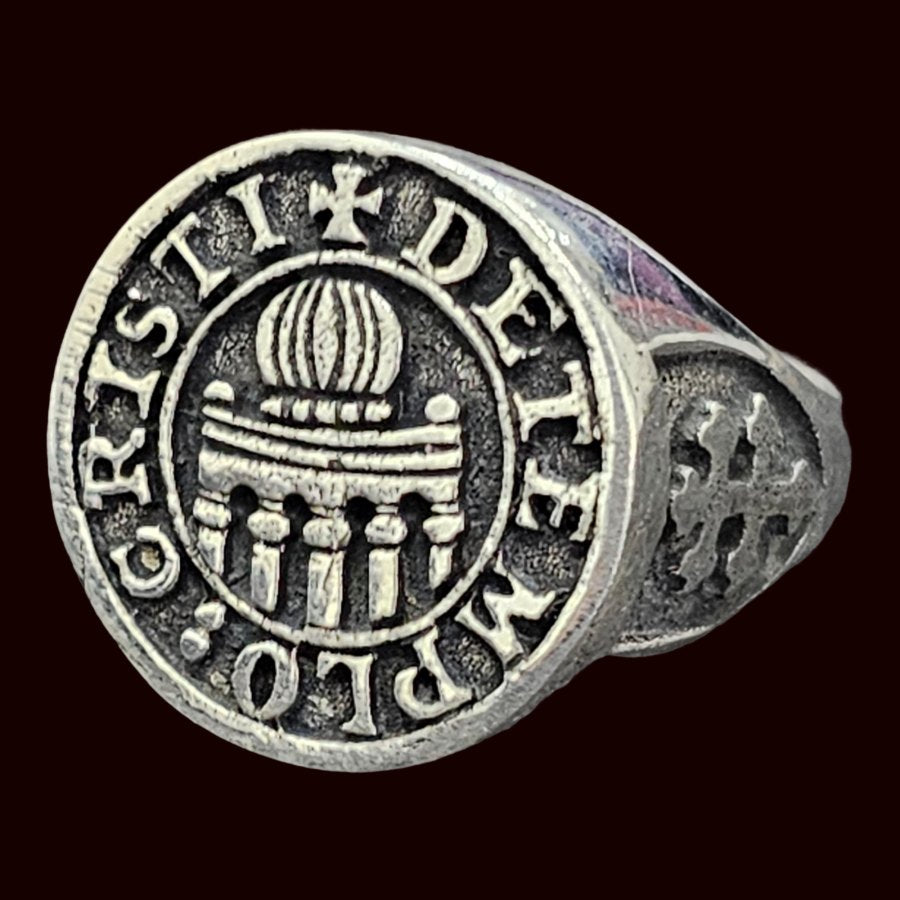 Knights Templar Ring, Templar Christ of the Temple, Silver, 1.8 cm, 10 g, Art. 305 - Bricks Masons