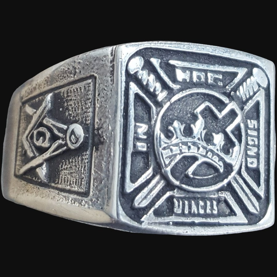 Masonic Ring In Hoc Signo Vinces in Silver 1.5 cm 9 gr Art 308 - Bricks Masons