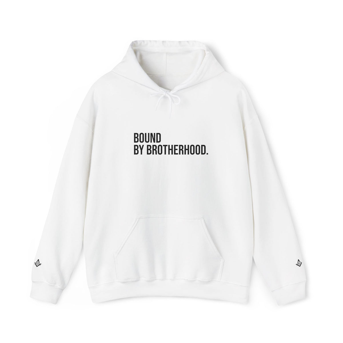 Master Mason Blue Lodge Sweatshirt - Bound By Brotherhood with Square & Compass G Embroidery - Bricks Masons