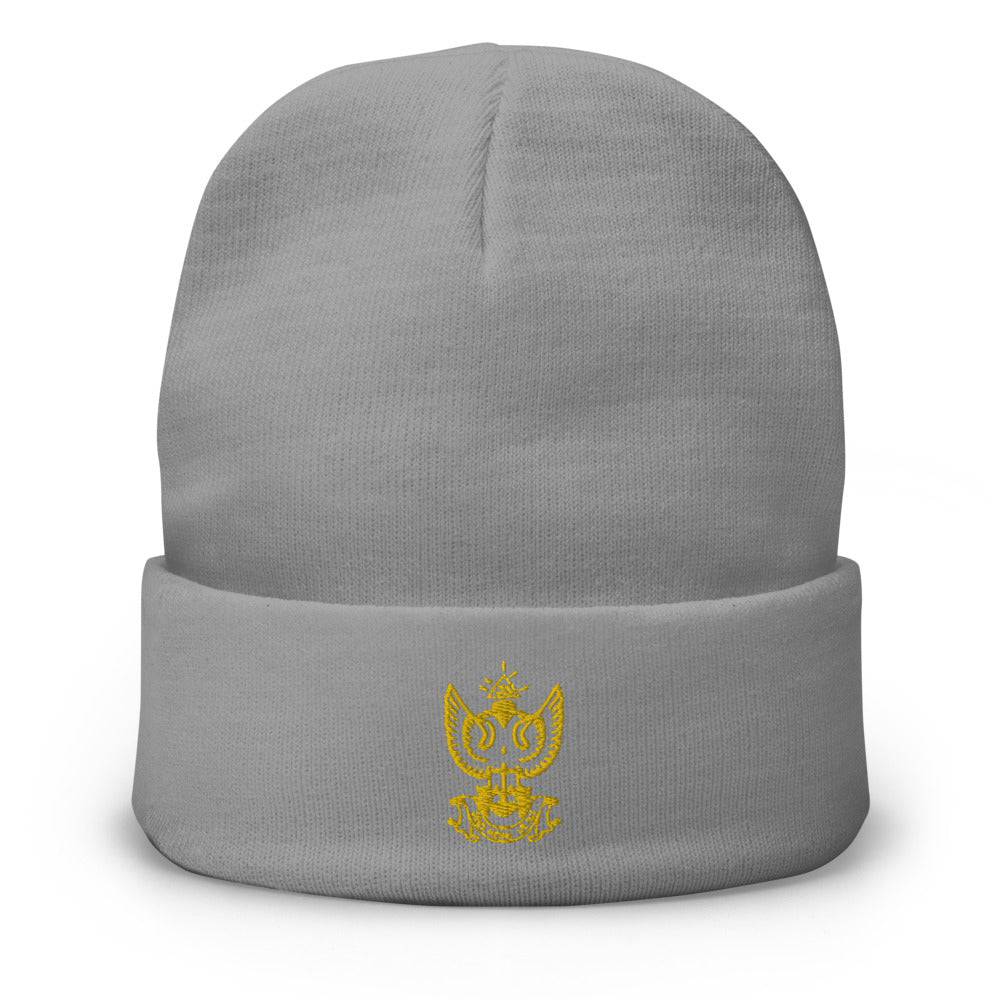 33rd Degree Scottish Rite Beanie - Wings Up Golden Embroidery - Bricks Masons